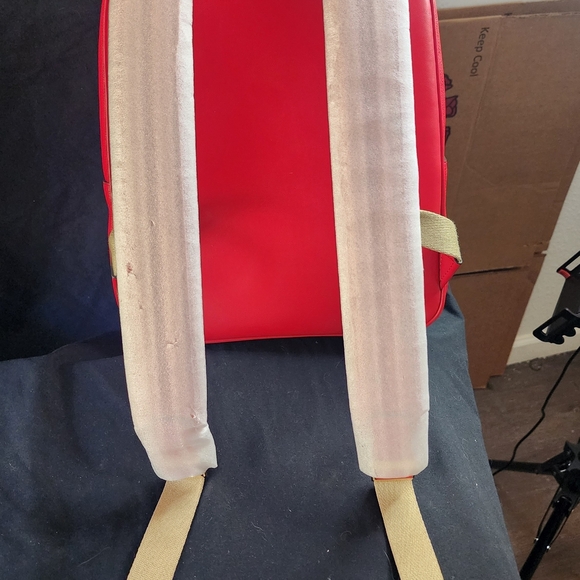 $558! NWT Michael Kors Red Leather Backpack - Picture 4 of 7